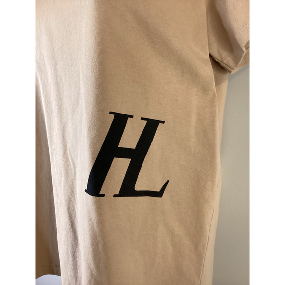 Helmut Lang Unisex T-Shirt Beige Crew Neck Short Sleeve Cotton Womens M Mens XS - Picture 3 of 12